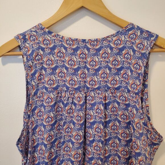 THE NORTH FACE Blouse Womens XL Blue Orange Sleeveless Boho Feminine Flowy - Picture 7 of 8